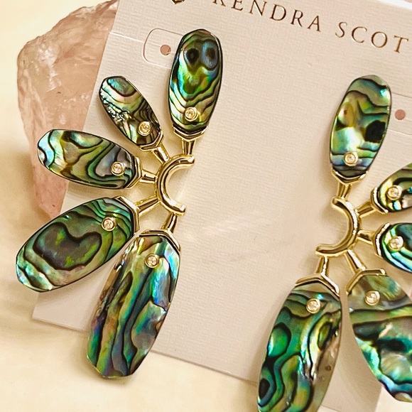 🌺🎉HP🎉🌺 NWT Kendra Scott Ashlyn Abalone Shell Statement Earrings - Picture 9 of 16